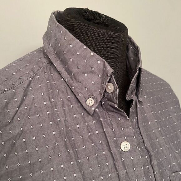 J. Crew Men's Gray Classic Geometric Long Sleeve Button Down Shirt - Picture 2 of 8